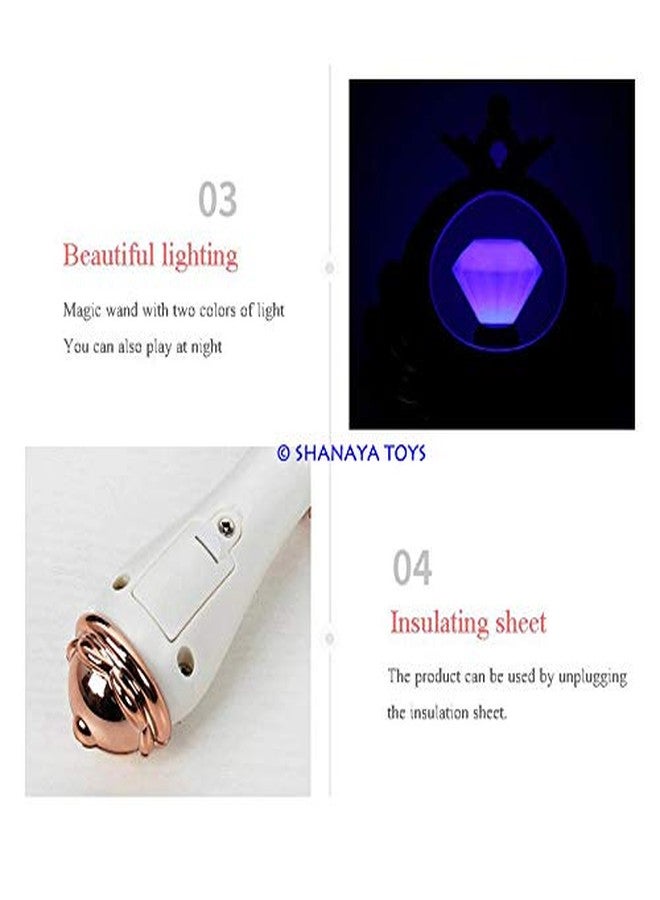 SHANAYA Plastic Electronic Magical Fairy Princess Wand Stick with Led Lights, Music & Glossy Shine Toy, Multicolour, 3 Years Old and Up, (Pack of 1 Assorted) - Image 3